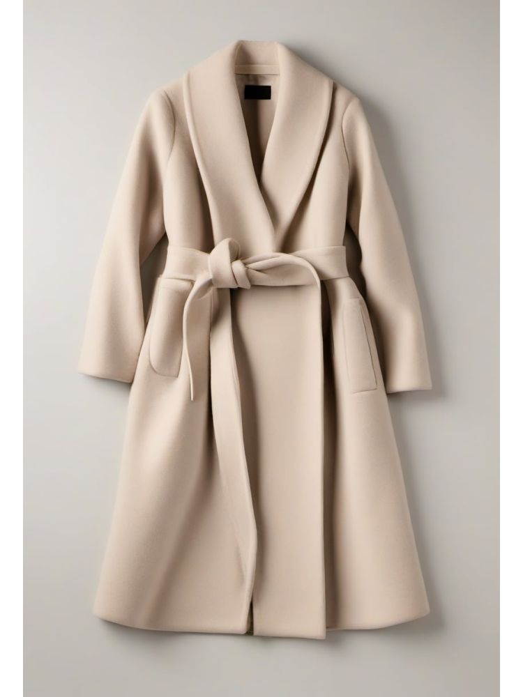 Ecru Undyed Wrap Coat