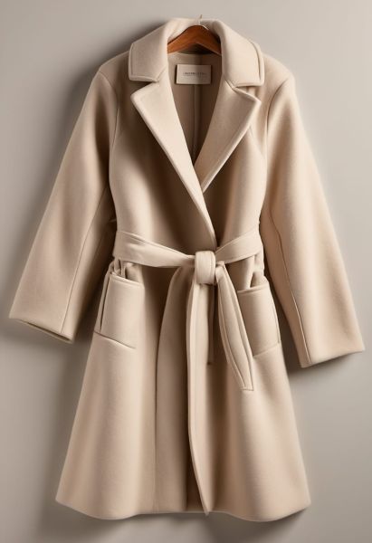 Ecru Undyed Wrap Coat